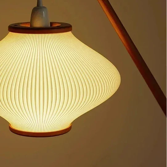 Pleated Shade Arc Floor Lamp