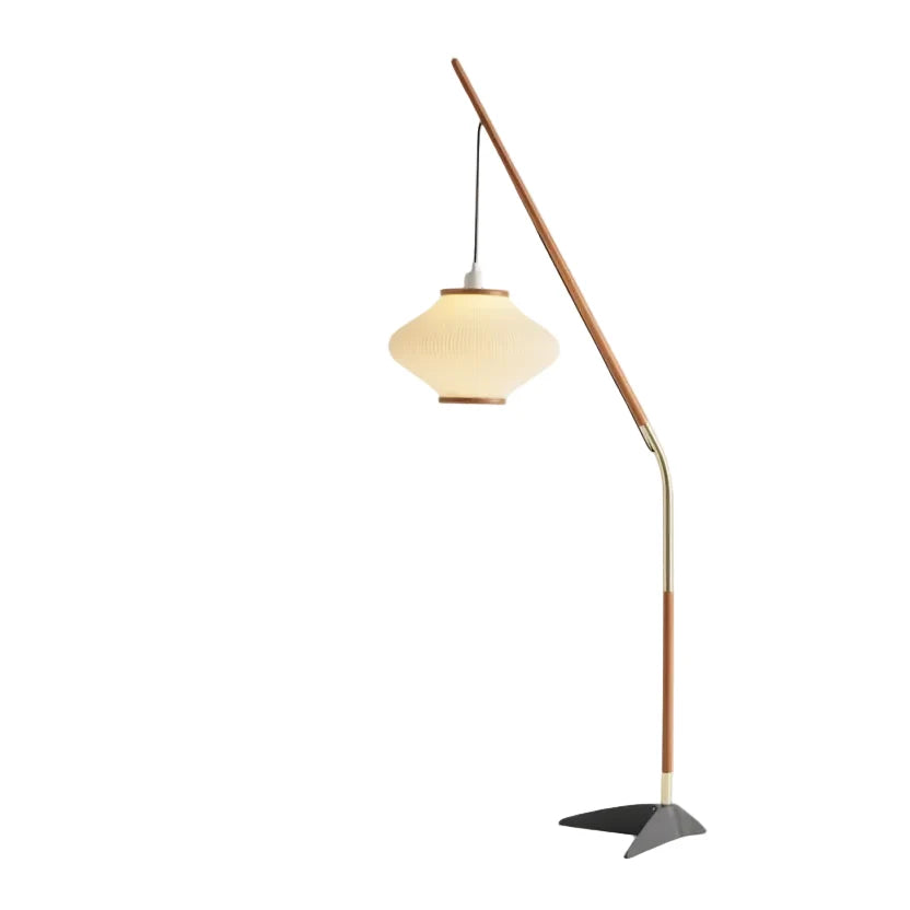 Pleated Shade Arc Floor Lamp