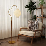 Pleated Shade Metal Arc Floor Lamp