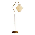 Pleated Shade Metal Arc Floor Lamp
