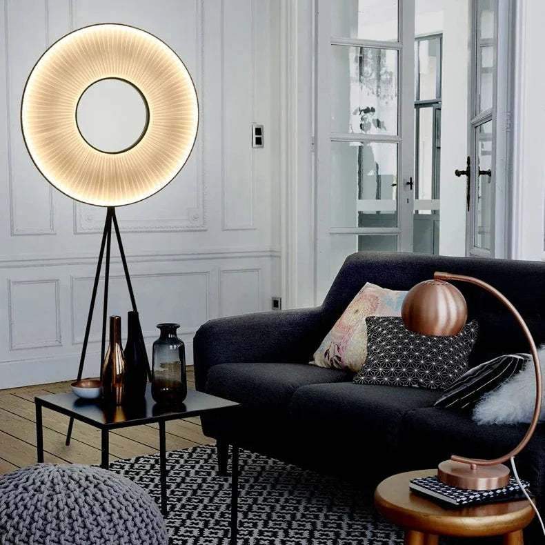 Pleated Shade Tripod Floor Lamp