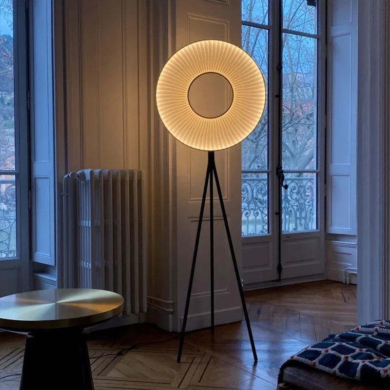 Pleated Shade Tripod Floor Lamp