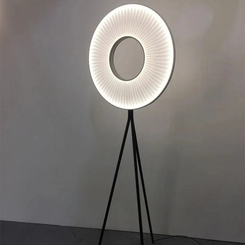 Pleated Shade Tripod Floor Lamp