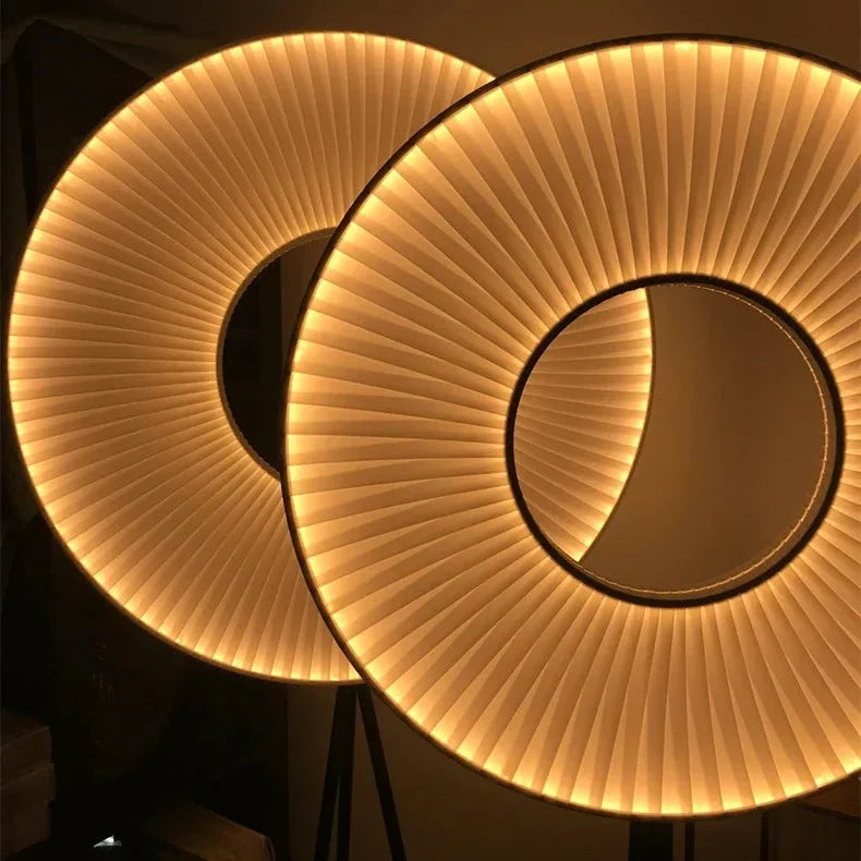 Pleated Shade Tripod Floor Lamp