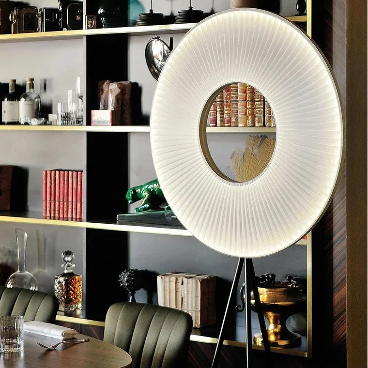 Pleated Shade Tripod Floor Lamp
