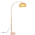 Rattan Shade Arc Floor Lamp