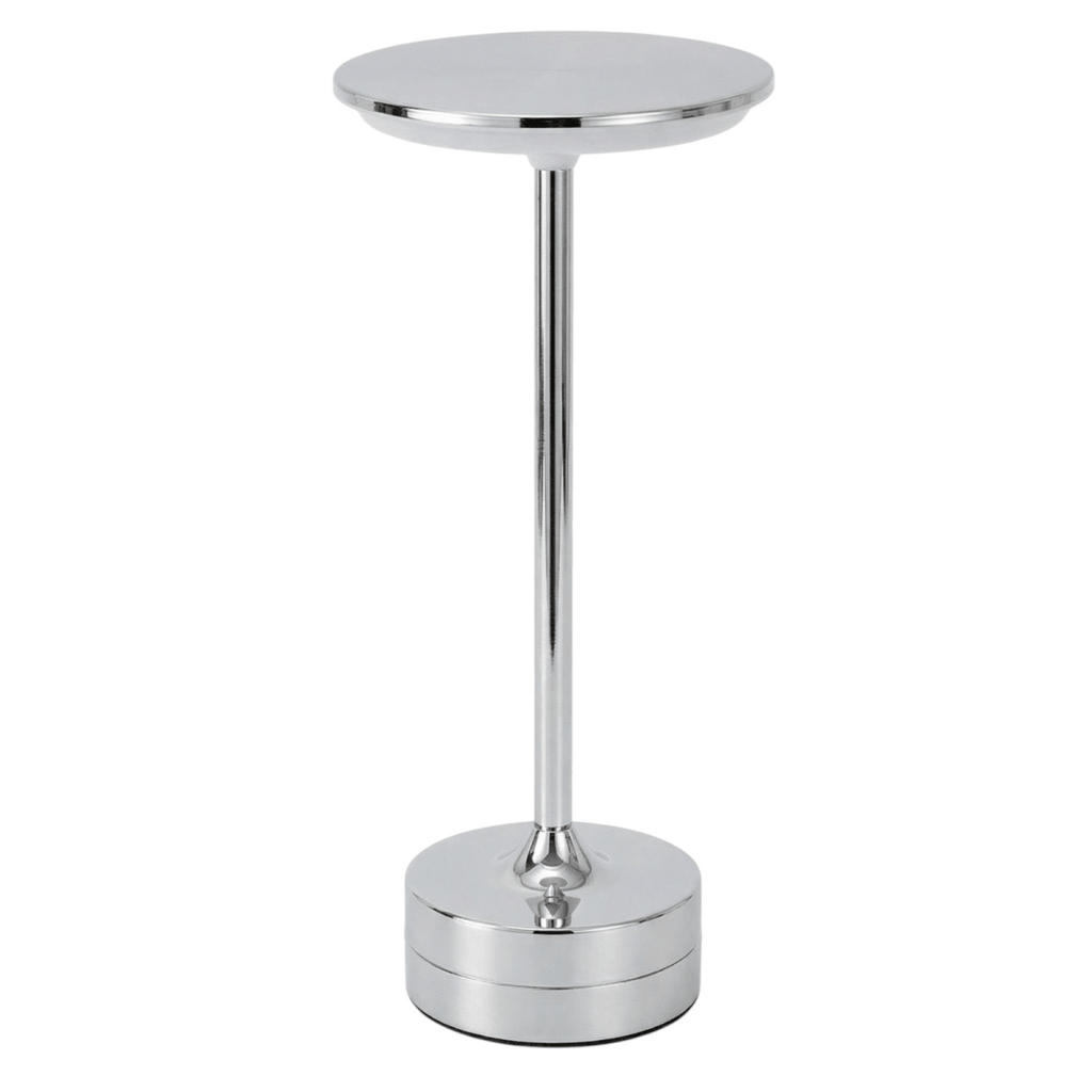 Rechargeable LED Table Lamp - Cordless, Touch Control, Chrome Finish