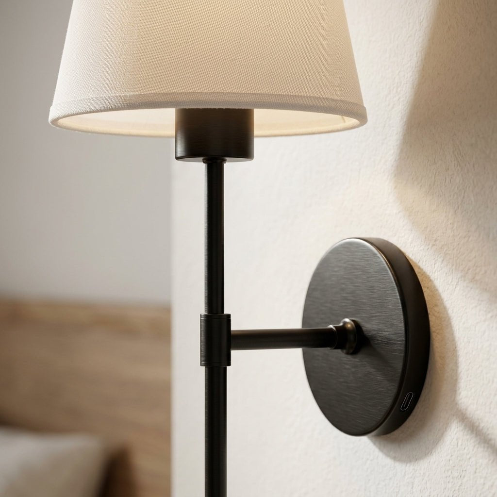 Rechargeable Wall Lamp - Modern Design, Metal Construction, 12 inches