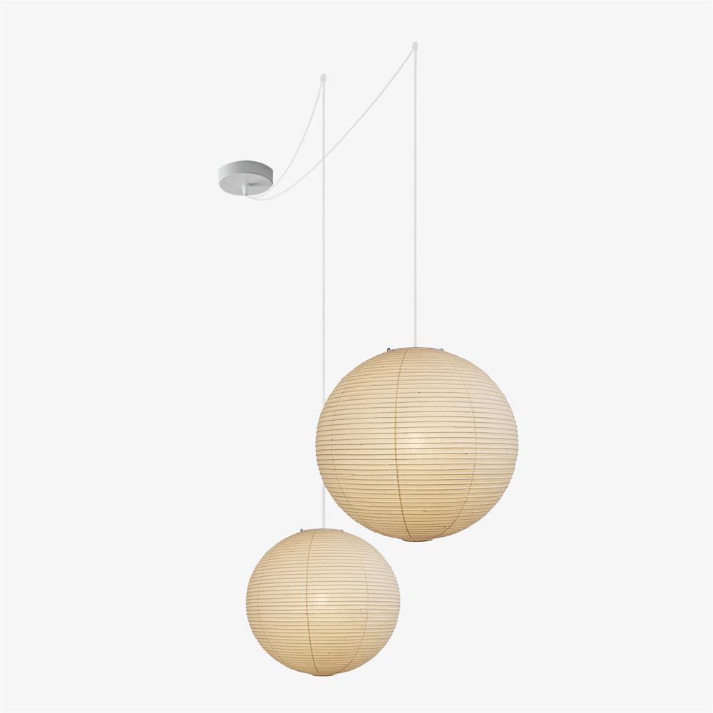 Ribbed Rice Paper Globe Pendant Light