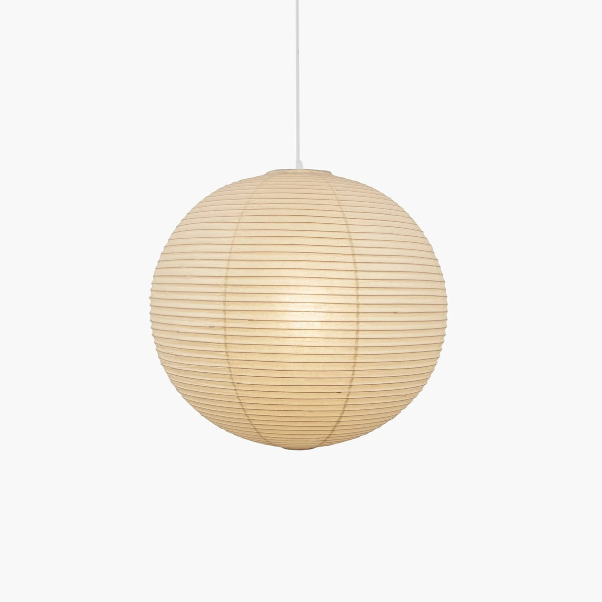 Ribbed Rice Paper Globe Pendant Light