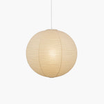 Ribbed Rice Paper Globe Pendant Light