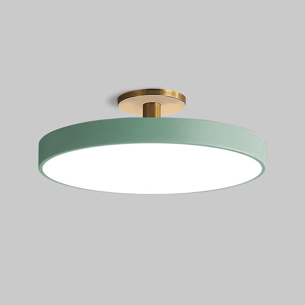 Round Flush-Mount Ceiling Light with Metal Frame, 12-Inch Diameter