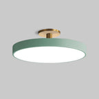Round Flush-Mount Ceiling Light with Metal Frame, 12-Inch Diameter