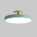 Round Flush-Mount Ceiling Light with Metal Frame, 12-Inch Diameter