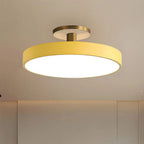 Round Flush-Mount Ceiling Light with Metal Frame, 12-Inch Diameter