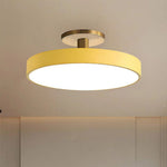 Round Flush-Mount Ceiling Light with Metal Frame, 12-Inch Diameter