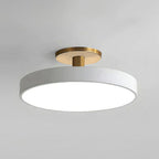 Round Flush-Mount Ceiling Light with Metal Frame, 12-Inch Diameter