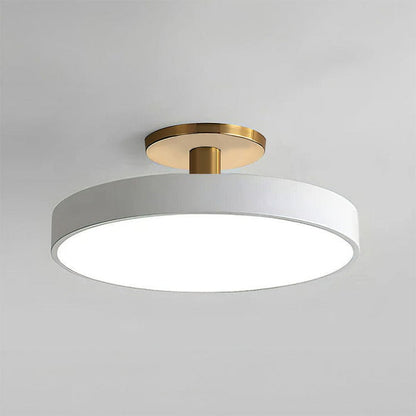 Round Flush-Mount Ceiling Light with Metal Frame, 12-Inch Diameter12