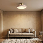Round Flush-Mount Ceiling Light with Metal Frame, 12-Inch Diameter