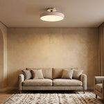 Round Flush-Mount Ceiling Light with Metal Frame, 12-Inch Diameter