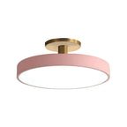 Round Flush-Mount Ceiling Light with Metal Frame, 12-Inch Diameter