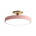 Round Flush-Mount Ceiling Light with Metal Frame, 12-Inch Diameter