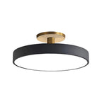 Round Flush-Mount Ceiling Light with Metal Frame, 12-Inch Diameter