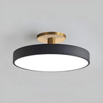 Round Flush-Mount Ceiling Light with Metal Frame, 12-Inch Diameter