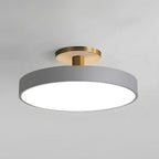 Round Flush-Mount Ceiling Light with Metal Frame, 12-Inch Diameter