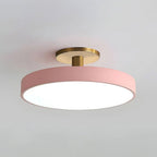 Round Flush-Mount Ceiling Light with Metal Frame, 12-Inch Diameter