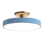 Round Flush-Mount Ceiling Light with Metal Frame, 12-Inch Diameter