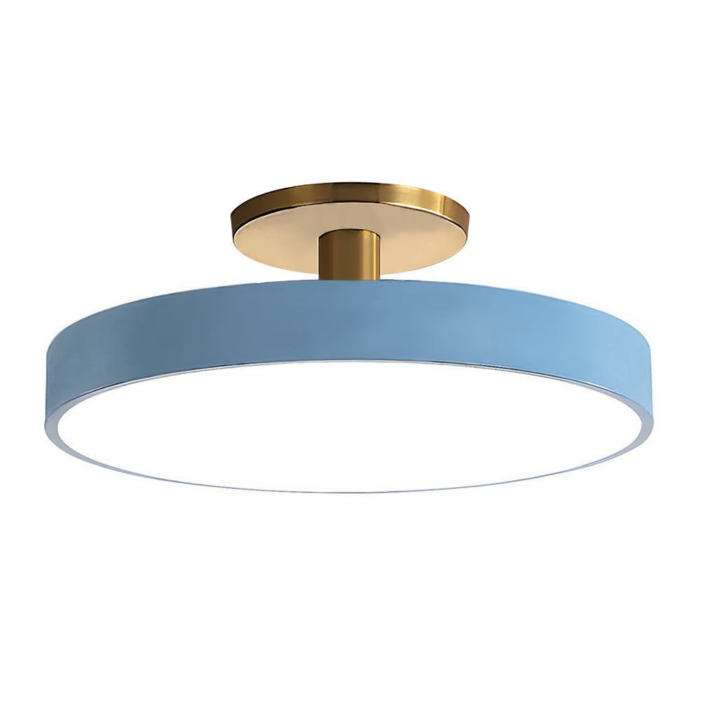 Round Flush-Mount Ceiling Light with Metal Frame, 12-Inch Diameter