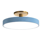 Round Flush-Mount Ceiling Light with Metal Frame, 12-Inch Diameter