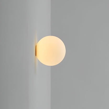 Round Glass LED Wall Sconce - Minimalist Design, 1-Light Fixture2