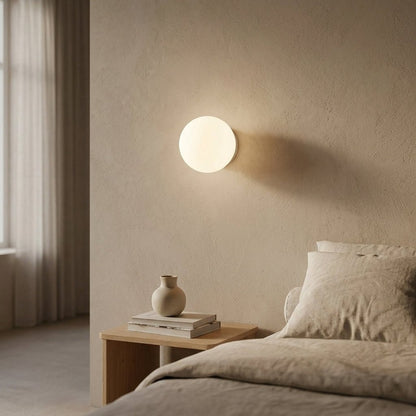 Round Glass LED Wall Sconce - Minimalist Design, 1-Light Fixture3