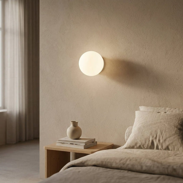 Round Glass LED Wall Sconce - Minimalist Design, 1-Light Fixture3