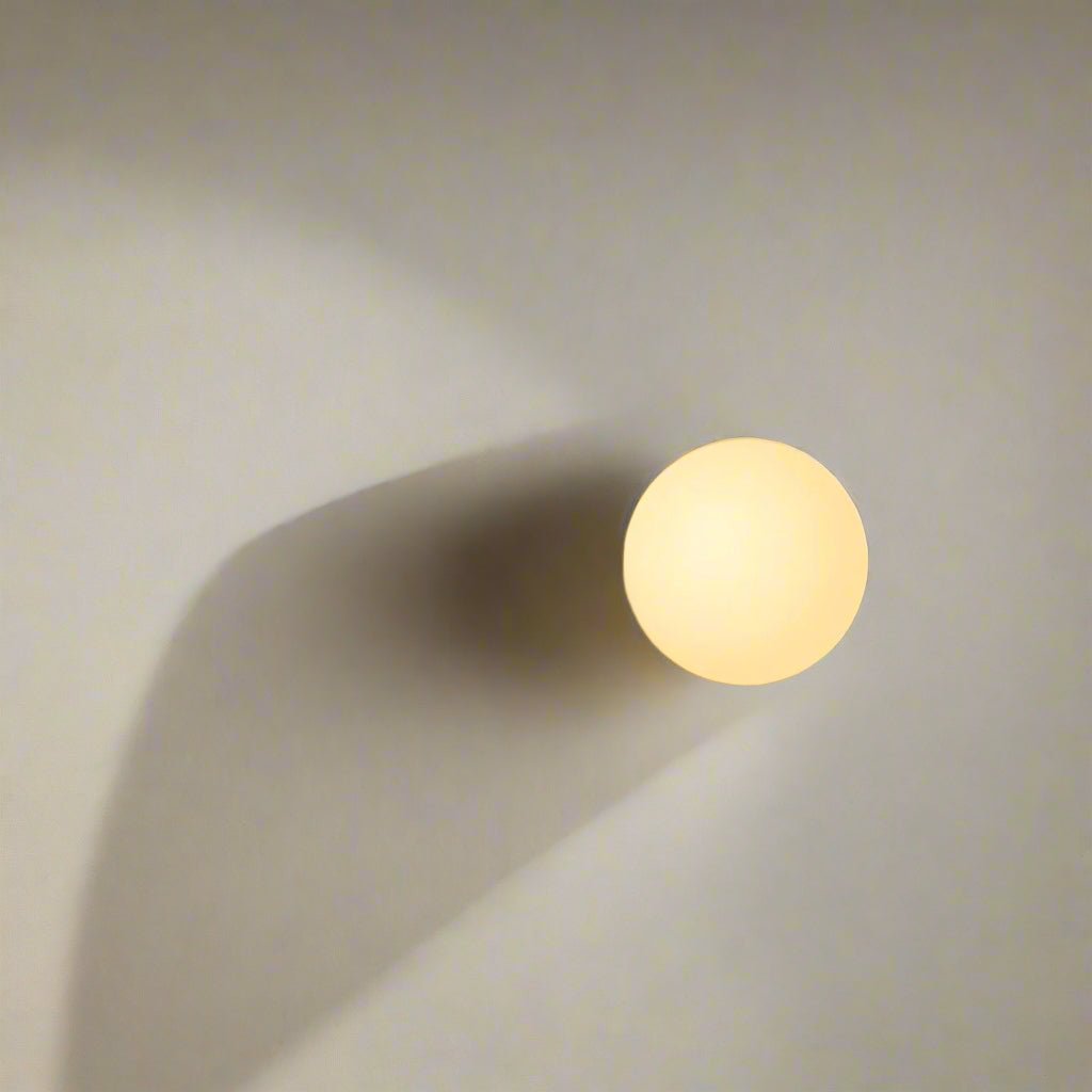 Round Glass LED Wall Sconce - Minimalist Design, 1-Light Fixture