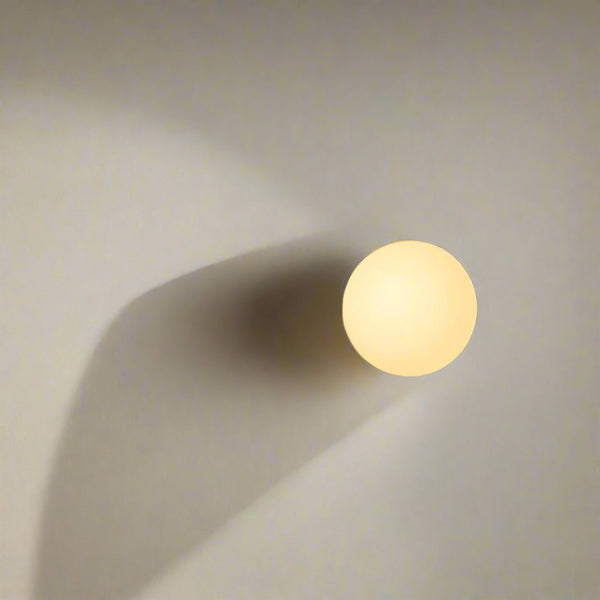 Round Glass LED Wall Sconce - Minimalist Design, 1-Light Fixture5