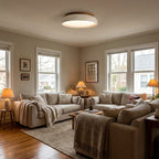 Round LED Ceiling Light with Stone Frame, 30 cm Diameter