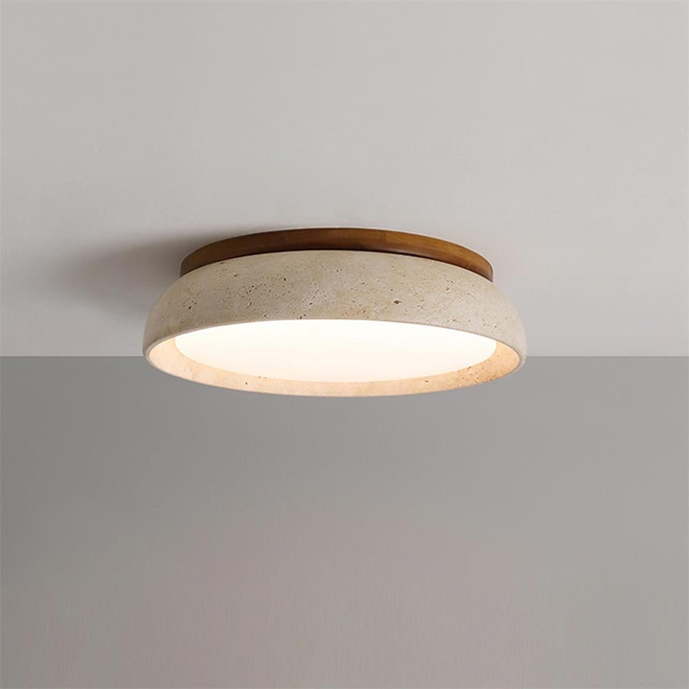 Round LED Ceiling Light with Stone Frame, 30 cm Diameter