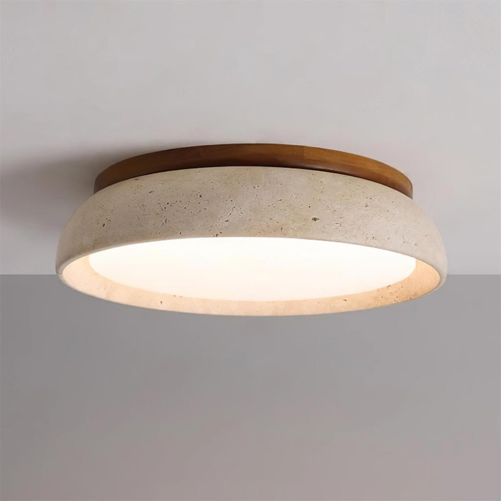 Round LED Ceiling Light with Stone Frame, 30 cm Diameter