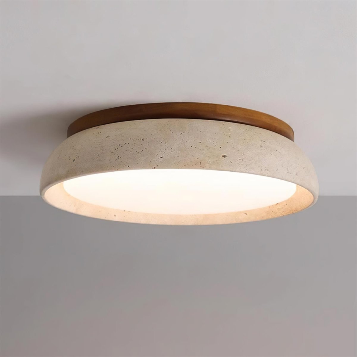Round LED Ceiling Light with Stone Frame, 30 cm Diameter
