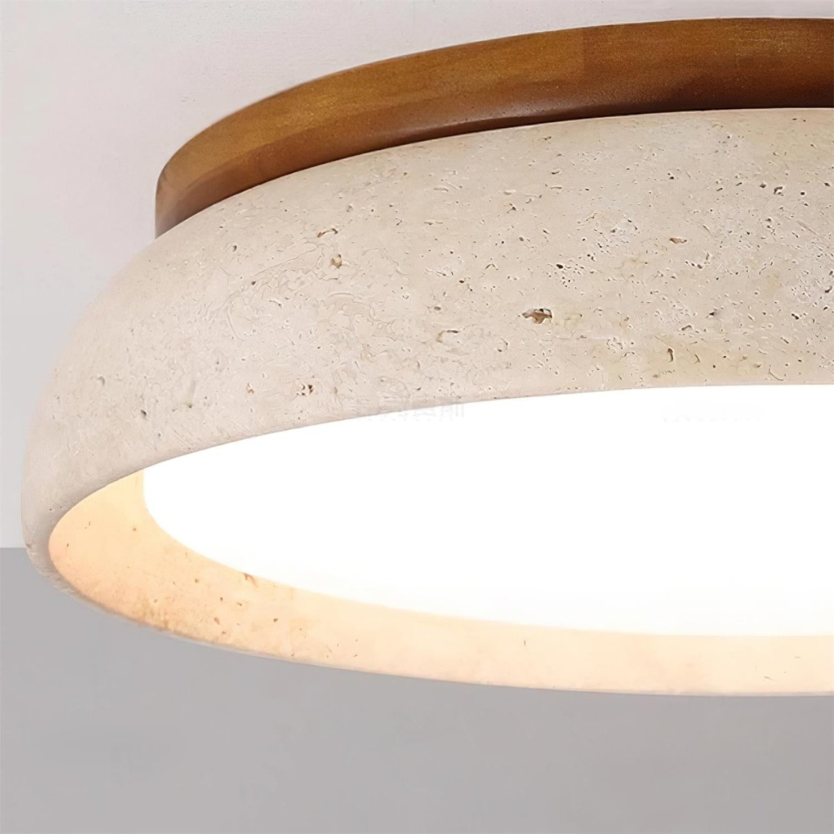 Round LED Ceiling Light with Stone Frame, 30 cm Diameter