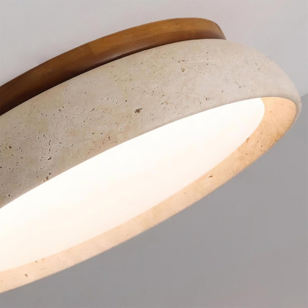 Round LED Ceiling Light with Stone Frame, 30 cm Diameter
