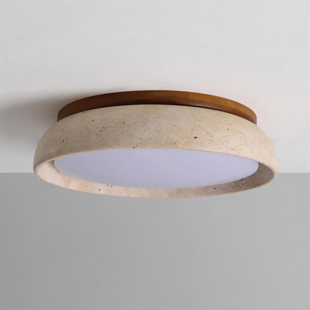 Round LED Ceiling Light with Stone Frame, 30 cm Diameter