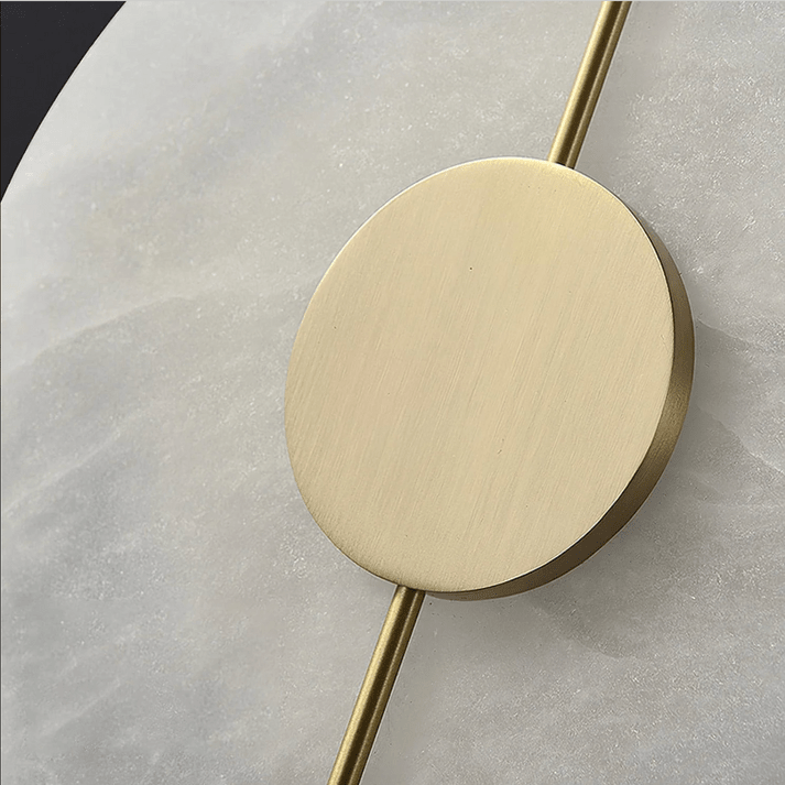 Round LED Wall Sconce with Marble Accent, Modern Nordic Design