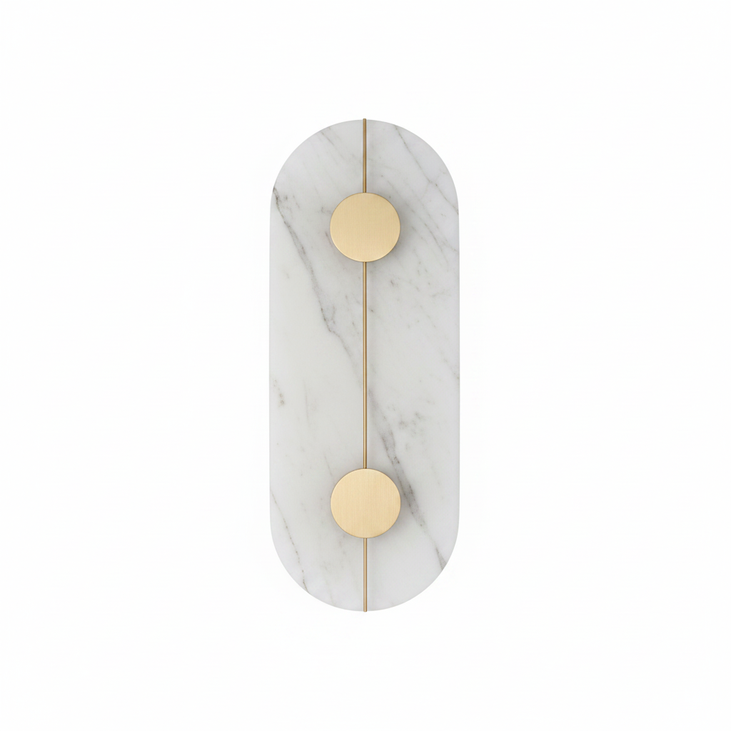 Round LED Wall Sconce with Marble Accent, Modern Nordic Design