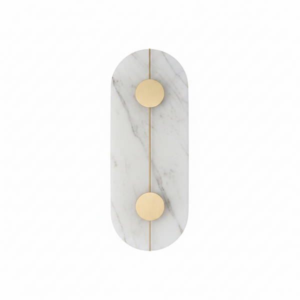 Round LED Wall Sconce with Marble Accent, Modern Nordic Design7