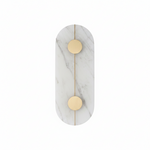 Round LED Wall Sconce with Marble Accent, Modern Nordic Design