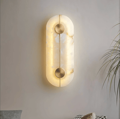 Round LED Wall Sconce with Marble Accent, Modern Nordic Design8